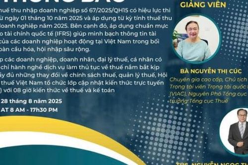 VTCA sẽ mở lớp cập nhật kiến thức thuế trực tuyến tháng 8