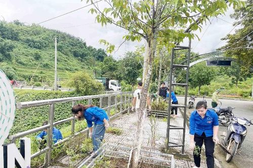 Ra quân lao động, tổng vệ sinh các khu dân cư chào mừng Đại hội Đại biểu Đảng bộ xã Nậm Hàng