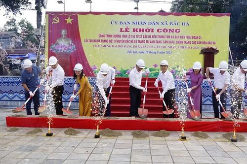 Khởi công các công trình chào mừng Đại hội Đảng bộ xã Bắc Hà lần thứ I, nhiệm kỳ 2025 - 2030
