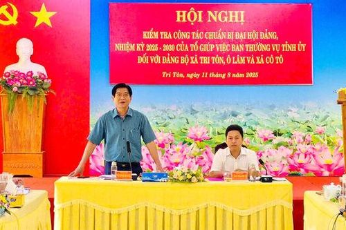 Chủ nhiệm Ủy ban Kiểm tra Tỉnh ủy An Giang làm việc với 3 xã