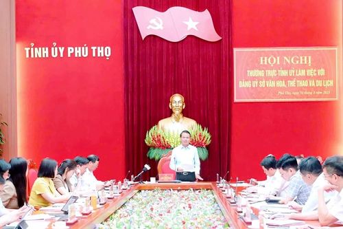 Thường trực Tỉnh ủy làm việc với Đảng ủy Sở Văn hóa, Thể thao và Du lịch