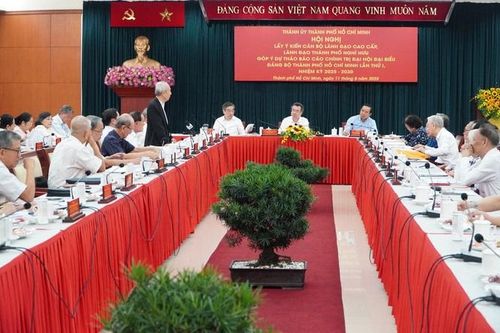 TPHCM lấy ý kiến cán bộ lãnh đạo nghỉ hưu về dự thảo Báo cáo chính trị Đại hội Đảng bộ