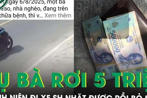Xôn xao vụ cụ bà nghèo đánh rơi 5 triệu, thanh niên đi xe SH nhặt được rồi phóng đi luôn