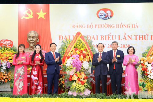 Chủ tịch HĐND thành phố Hà Nội Nguyễn Ngọc Tuấn dự Đại hội đại biểu Đảng bộ phường Hồng Hà lần thứ I, nhiệm kỳ 2025-2030