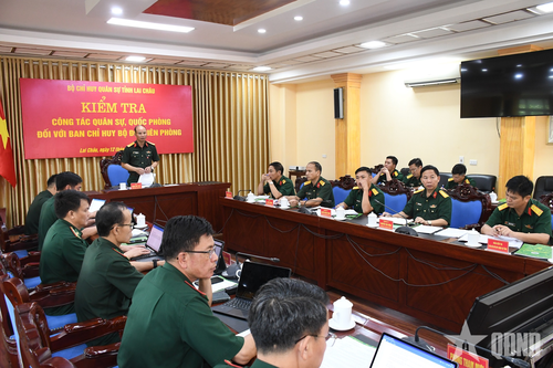 Bộ CHQS tỉnh Lai Châu kiểm tra công tác quân sự, quốc phòng đối với Ban Chỉ huy Bộ đội Biên phòng tỉnh