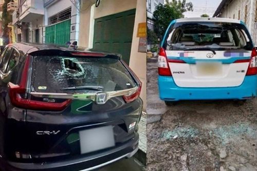 Nhậu say đập phá 10 xe ô tô đang đậu trên đường