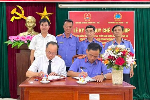 VKSND khu vực 1, TP Huế và TAND cùng cấp ký kết quy chế phối hợp công tác