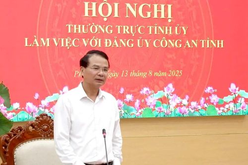 Thường trực Tỉnh ủy làm việc với Đảng ủy Công an tỉnh