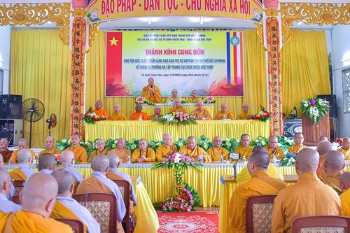 Lãnh đạo Phật giáo TP.HCM về Đại Tòng Lâm và tổ đình Thiên Thai thăm Tăng Ni các trường hạ tập trung