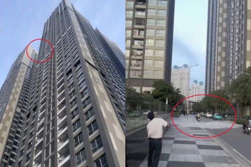 Nam thanh niên ném 3 bình nước 20 lít từ tầng 26 chung cư, tiếng nổ gây hoảng sợ