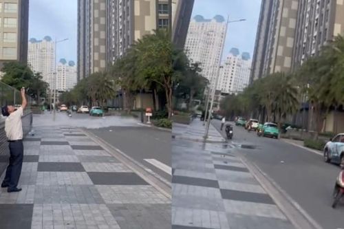 Thanh niên ném 3 bình nước 20 lít từ tầng 26 xuống đường ở TP.HCM