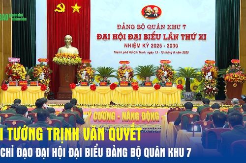 Đại tướng Trịnh Văn Quyết dự, chỉ đạo Đại hội đại biểu Đảng bộ Quân khu 7