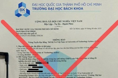 Trường ĐH Bách khoa (ĐHQG TP. HCM) cảnh báo văn bản mạo danh lừa đảo học bổng