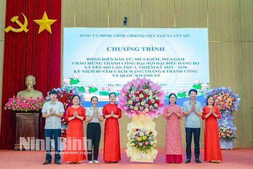 Chương trình đồng diễn dân vũ chào mừng thành công Đại hội đại biểu Đảng bộ xã Yên Mô lần thứ I, nhiệm kỳ 2025-2030