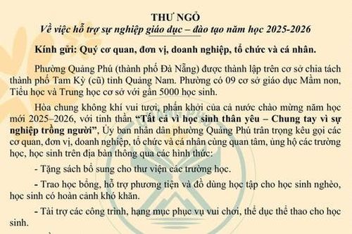 Phường không nhận hoa ngày khai giảng, kêu gọi trao học bổng cho học sinh nghèo