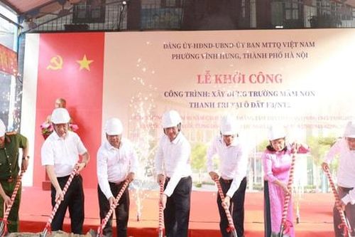 Phường Vĩnh Hưng khởi công xây dựng Trường Mầm non Thanh Trì