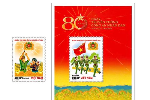 Phát hành bộ tem bưu chính '80 năm - Vinh quang Công an nhân dân Việt Nam'