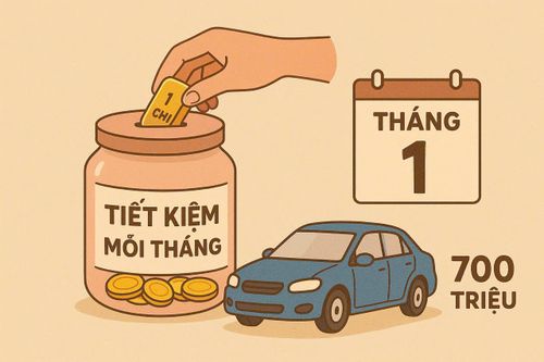 Mỗi tháng tiết kiệm 1 chỉ vàng, mất bao lâu thì mua được ô tô 700 triệu?