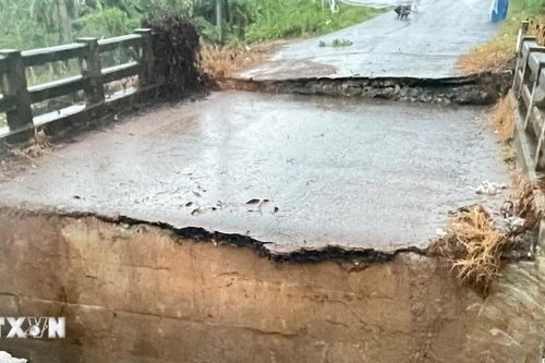 Đồng Nai: Mưa lớn làm sập mố cầu dân sinh, giao thông bị chia cắt