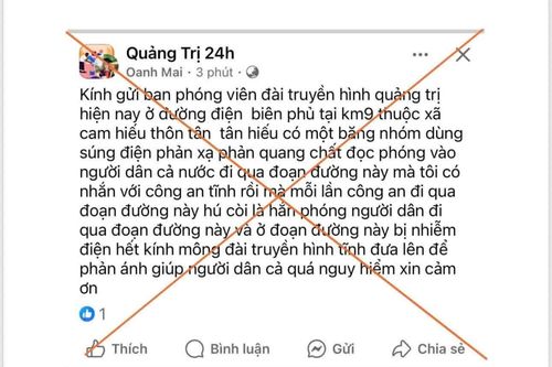 Thông tin nhóm đối tượng dùng súng điện bắn người đi đường ở xã Hiếu Giang là không đúng sự thật