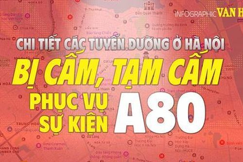 (Infographic) Hà Nội cấm gần 100 tuyến đường từ 21.8 đến 2.9 dịp Quốc khánh 2.9