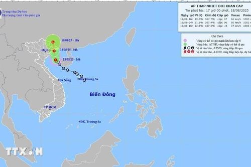Áp thấp nhiệt đới cách đặc khu Bạch Long Vĩ khoảng 45km
