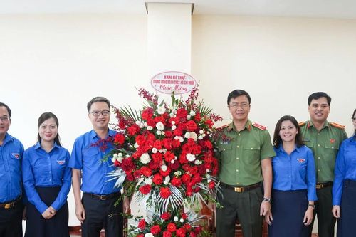 Ban Bí thư Trung ương Đoàn thăm, tặng hoa chúc mừng các đơn vị thuộc Bộ Công an
