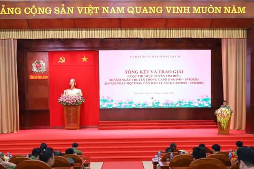 Công an tỉnh Lào Cai tổng kết, trao giải Cuộc thi trực tuyến tìm hiểu 80 năm Ngày truyền thống CAND Việt Nam, 20 năm Ngày hội Toàn dân bảo vệ ANTQ và 'Ngày hội văn hóa - thể thao Công an tỉnh'