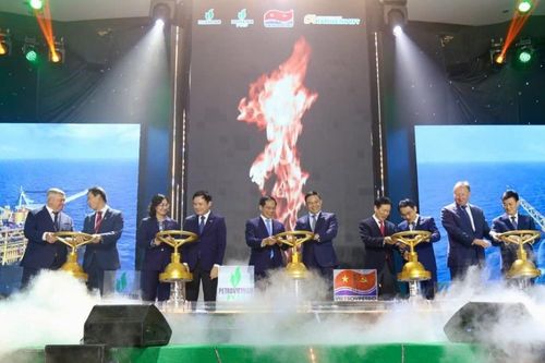 Phó Thủ tướng, Bộ trưởng Ngoại giao Bùi Thanh Sơn dự Lễ đón dòng dầu đầu tiên từ dự án phát triển mỏ Kình Ngư Trắng – Kình Ngư Trắng Nam