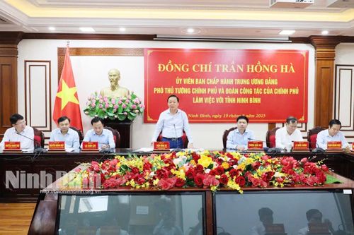 Đồng chí Trần Hồng Hà, Phó Thủ tướng Chính phủ làm việc với tỉnh Ninh Bình