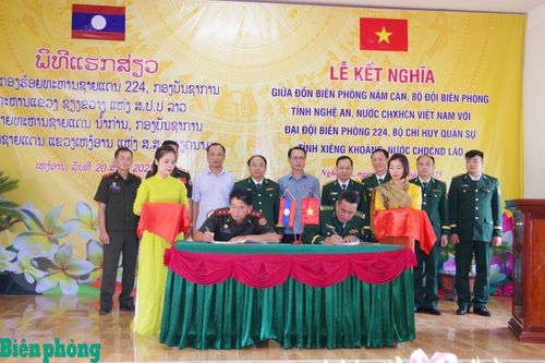 Đồn Biên phòng Nậm Càn ký kết nghĩa với Đại đội Biên phòng 224, Bộ Chỉ huy Quân sự tỉnh Xiêng Khoảng, Lào