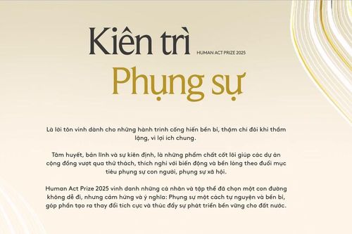 Mở cổng đề cử những dự án 'Kiên trì phụng sự' tại Human Act Prize 2025