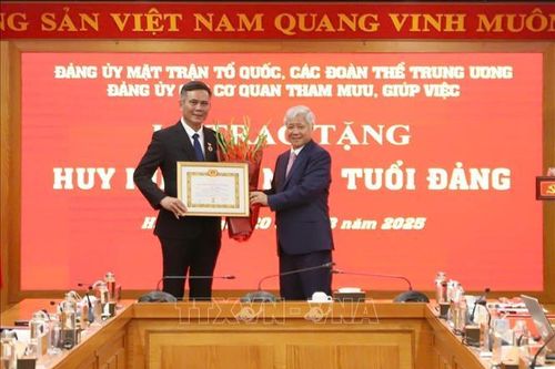 Đảng ủy MTTQ, các đoàn thể Trung ương tổ chức trao Huy hiệu 30 năm tuổi Đảng