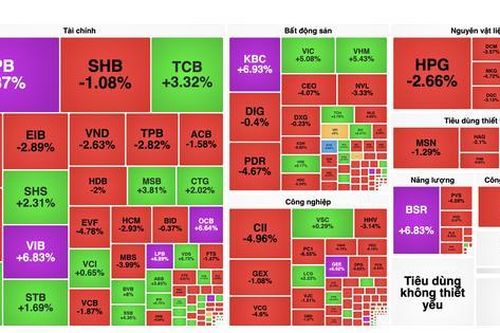 Cổ phiếu ngân hàng và bất động sản bắt tay nhau kéo VN-Index trong một phiên rung lắc mạnh