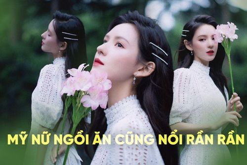 Mỹ nữ ngồi ăn cũng nổi rần rần vì đẹp thoát tục, sững sờ vì 1 chi tiết trên cơ thể