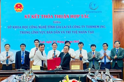 Gia Lai ký kết biên bản ghi nhớ hợp tác trong lĩnh vực bán dẫn và trí tuệ nhân tạo với Công ty TORmem