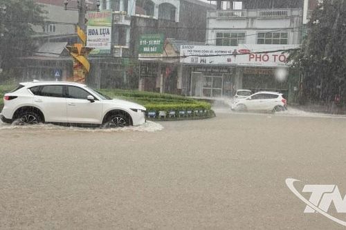 Mưa lớn gây ngập úng cục bộ tại một số địa phương phía Bắc Thái Nguyên