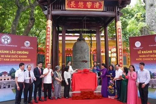 Tu bổ và bàn giao lầu chuông tại Khu di sản Trung tâm Hoàng thành Thăng Long - Hà Nội