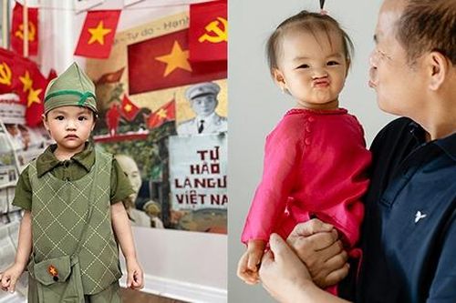 Con gái Thu Quỳnh đáng yêu trong trang phục 'em bé yêu nước'