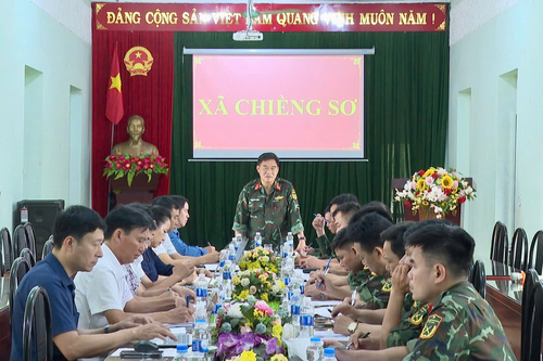 Bộ CHQS tỉnh Sơn La kiểm tra tiến độ xây dựng nhà ở cho các hộ dân bị thiệt hại do thiên tai