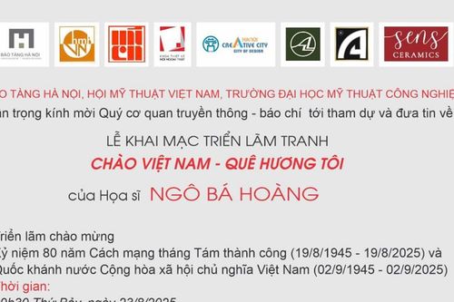 Triển lãm tranh 'Chào Việt Nam - Quê hương tôi' sẽ diễn ra tại Bảo tàng Hà Nội vào ngày 23/8