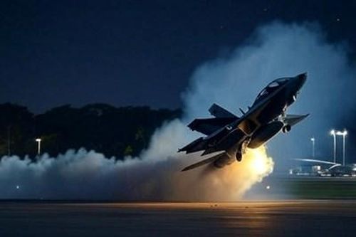Khoảnh khắc tiêm kích F/A-18 Hornet do Mỹ sản xuất phát nổ khi cất cánh