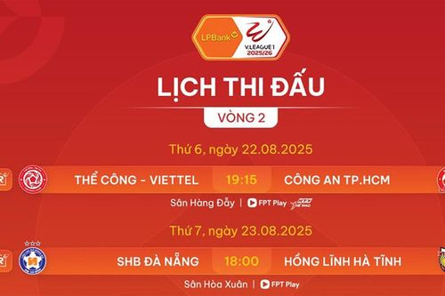 Lịch thi đấu vòng 2 V-League 2025/2026