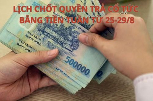 Lịch chốt quyền trả cổ tức bằng tiền tuần tới (từ 25-29/8): HGM trả cổ tức cao nhất 45%