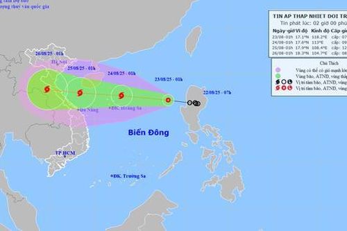 Áp thấp nhiệt đới đã vào Biển Đông và mạnh lên thành bão trong hôm nay