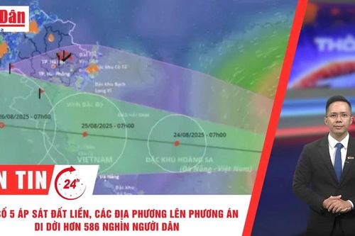 Thời sự 24h ngày 24/8/2025: Bão số 5 áp sát đất liền, các địa phương lên phương án di dời hơn 586 nghìn người dân