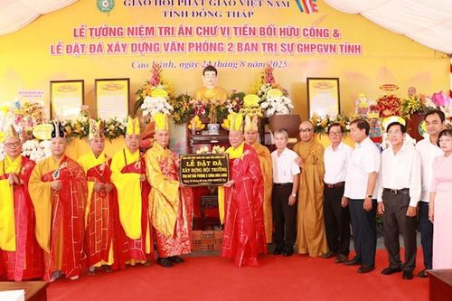Đồng Tháp: Lễ tri ân chư vị tiền bối hữu công và đặt đá xây dựng Văn phòng Ban Trị sự tỉnh