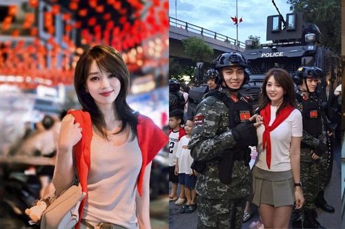 Danh tính gái xinh chụp ảnh với nam chiến sĩ điển trai viral mạng xã hội