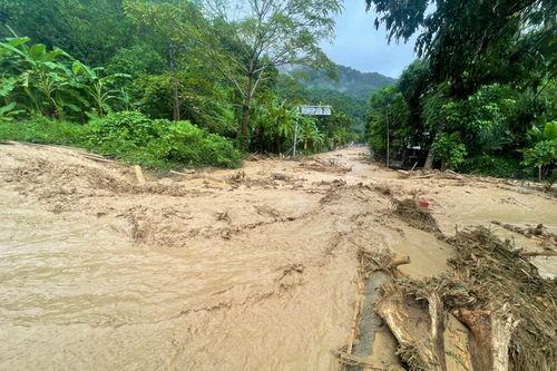 Thanh Hóa mưa lũ dữ dội: 10 công nhân thoát nạn giữa dòng nước