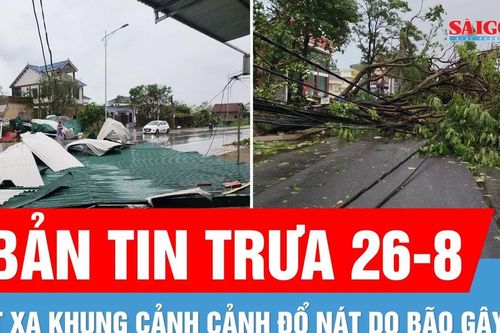 Bản tin trưa 26-8: Xót xa khung cảnh đổ nát do bão số 5 gây ra